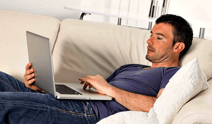 a man searches for information about penis enlargement with soft drinks