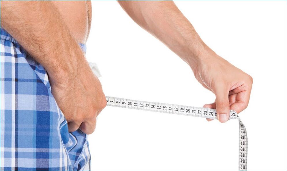 Measure the length of the penis after enlargement. 